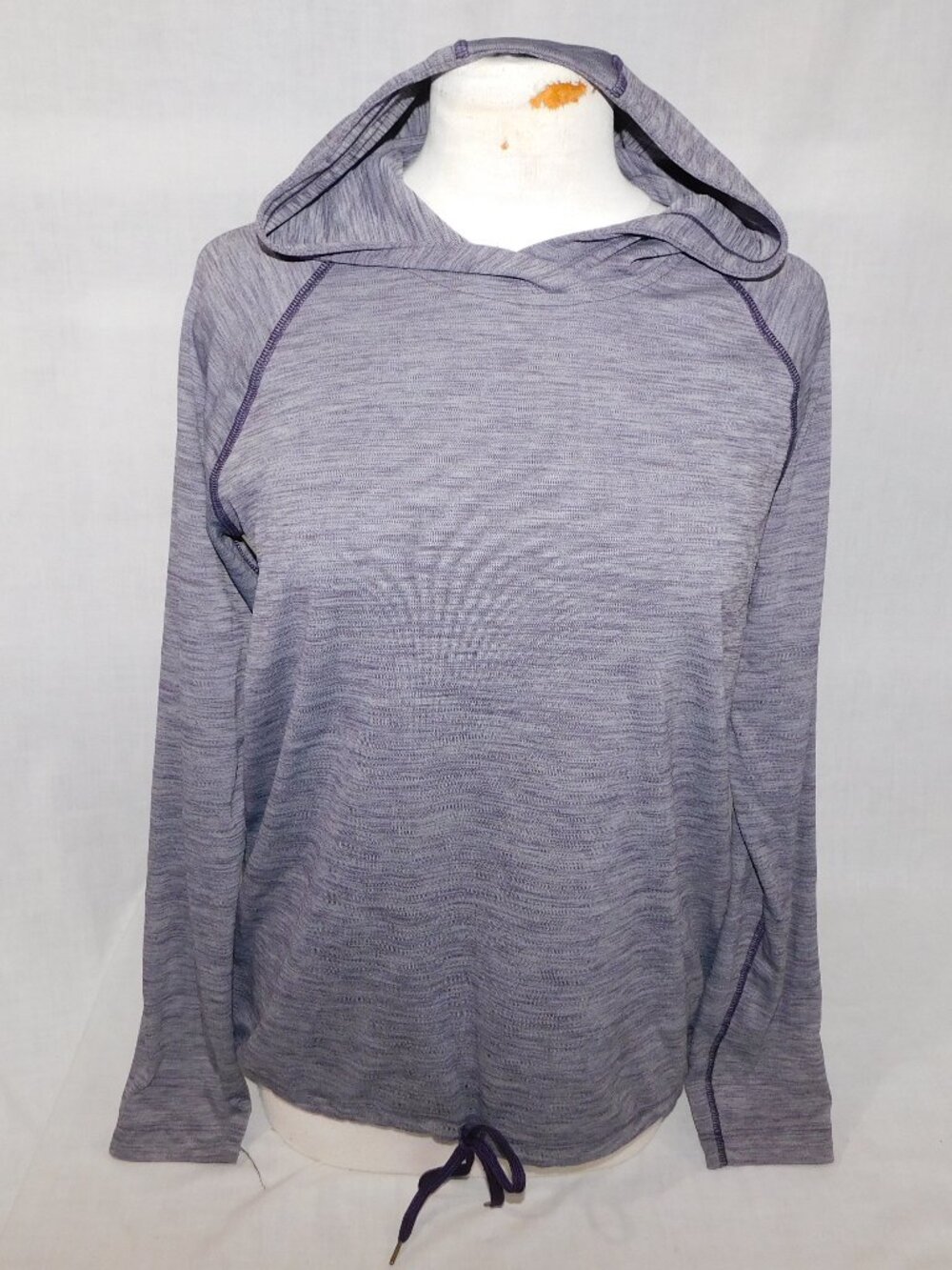 Under Armour Women L Two Tone Purple Heatgear Velocity Twist Light Weight Hoodie